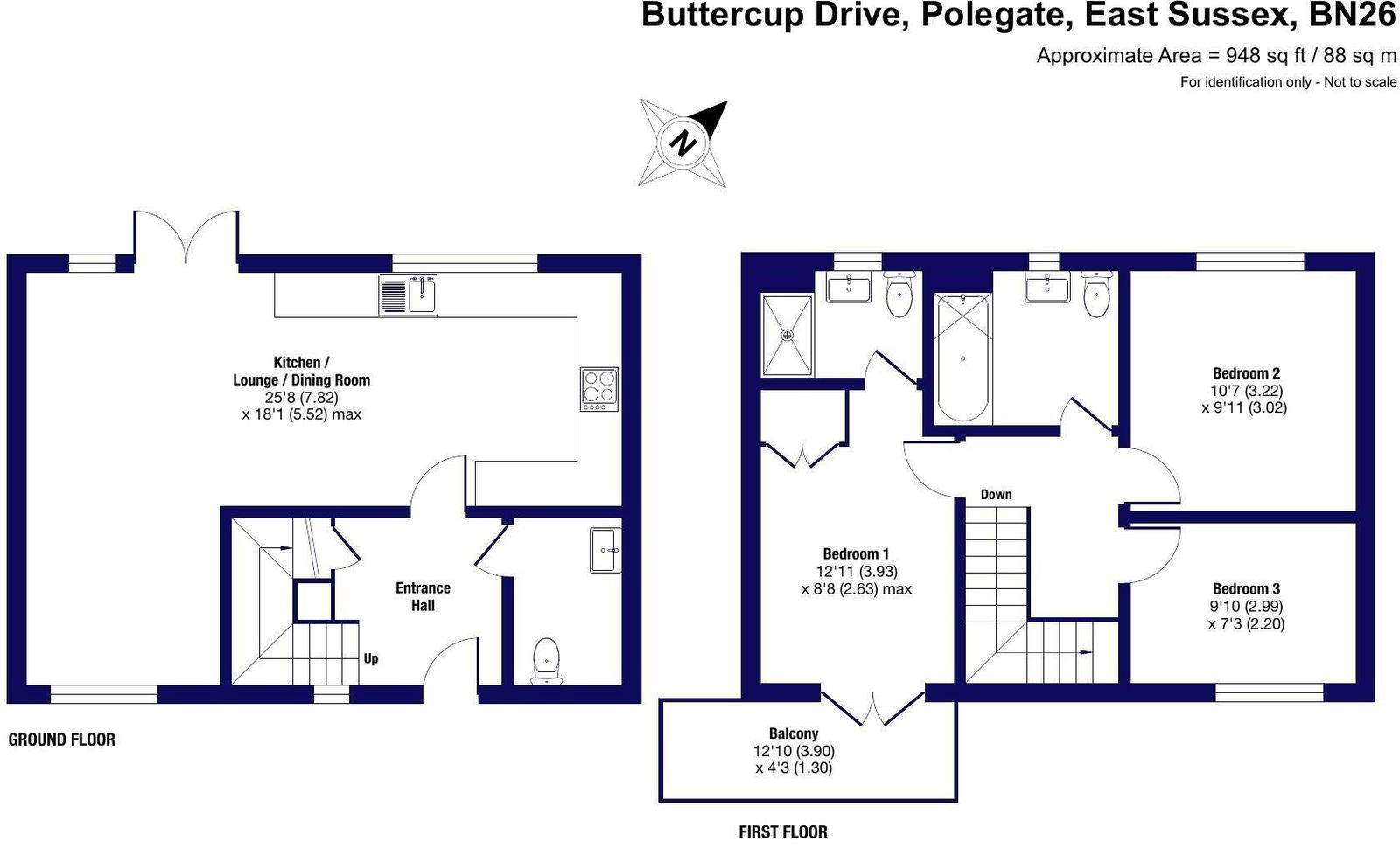 Floorplans For Buttercup Drive, Polegate, BN26 6FB