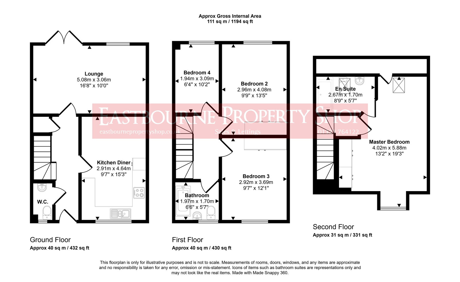 Floorplans For Mallow Drive, Stone Cross, BN24 5GR
