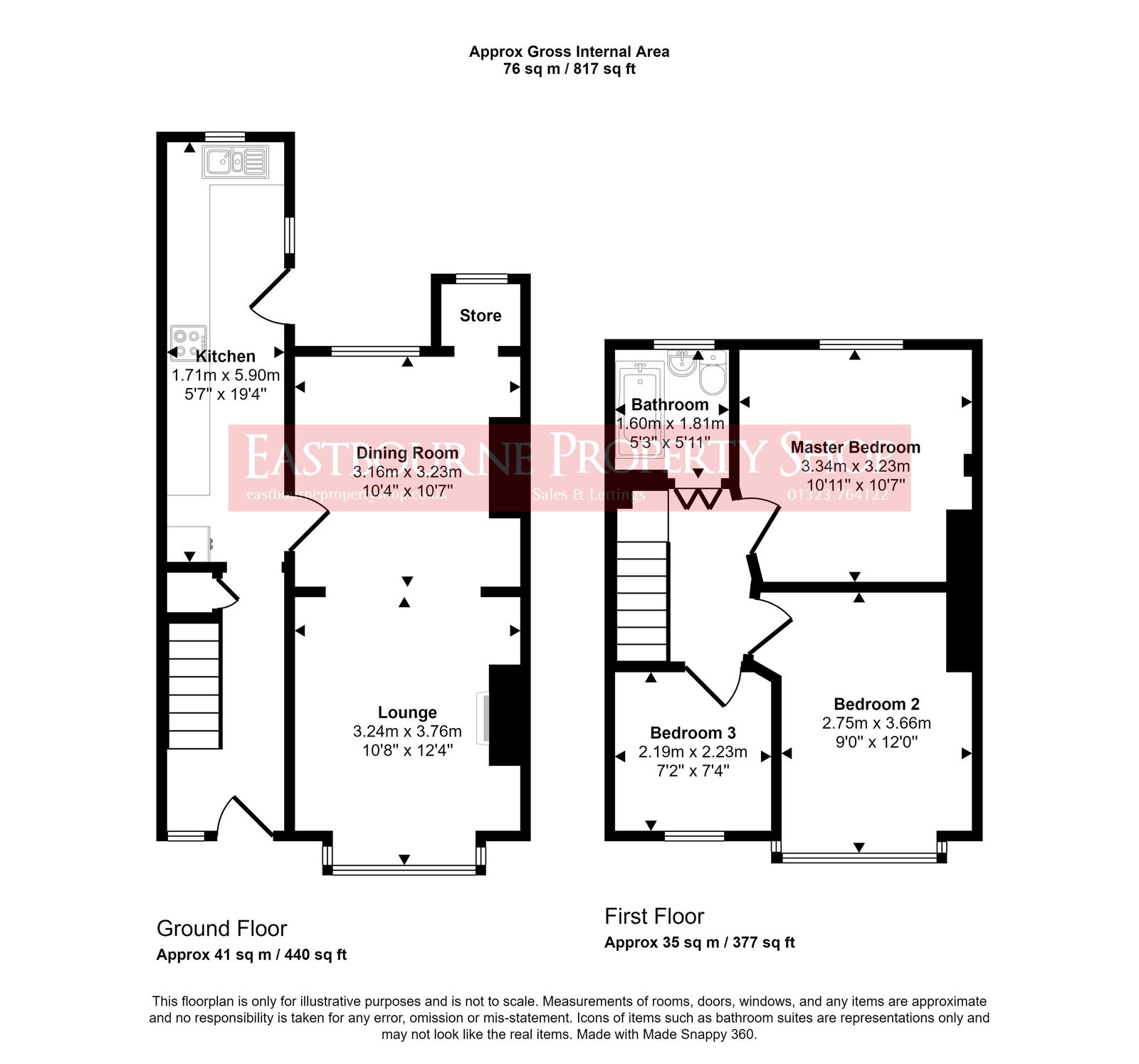 Floorplans For Hampden Avenue, Eastbourne, BN22 9PH