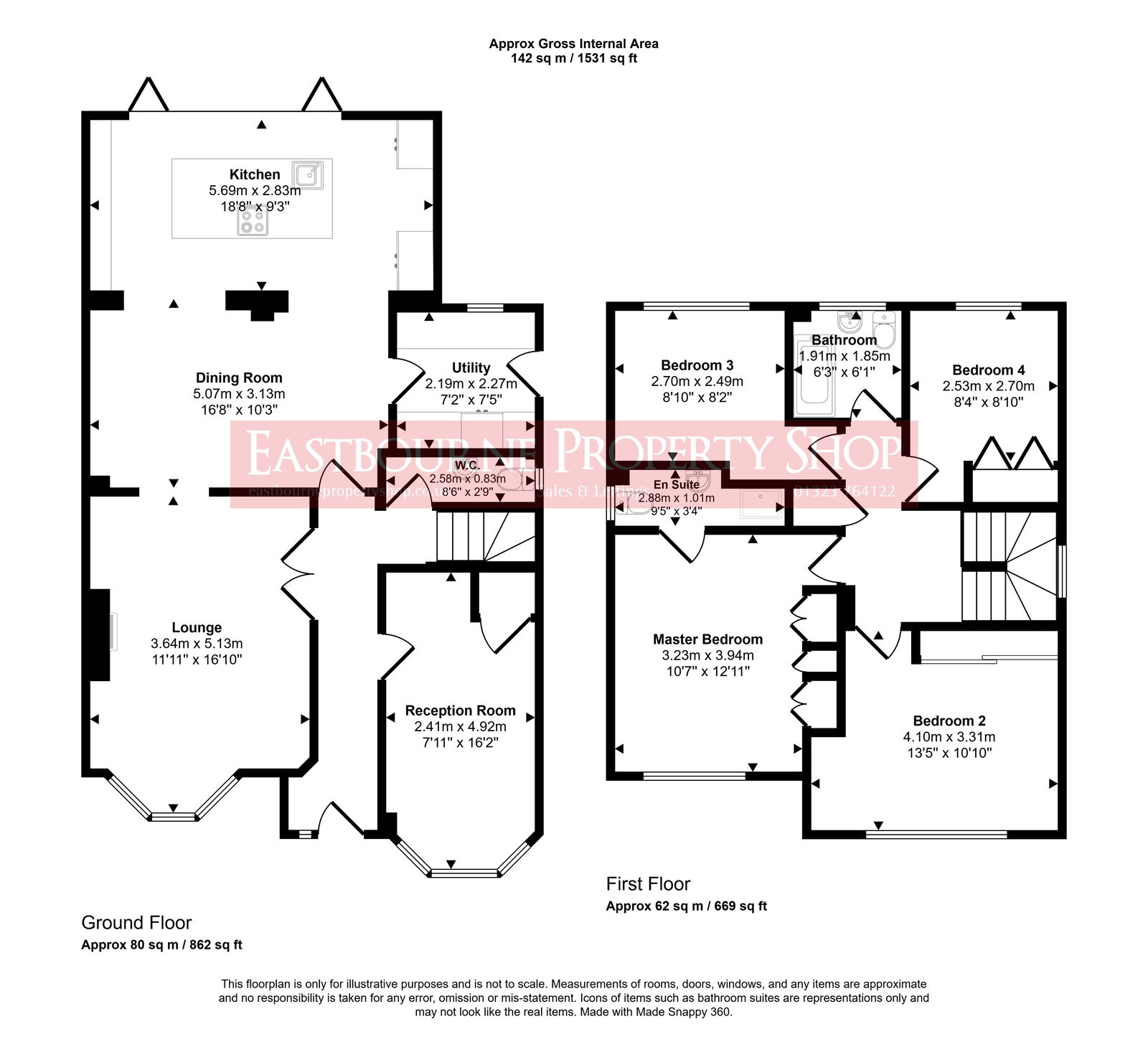 Floorplans For Darwell Drive, Stone Cross, Pevensey, BN24 5PG