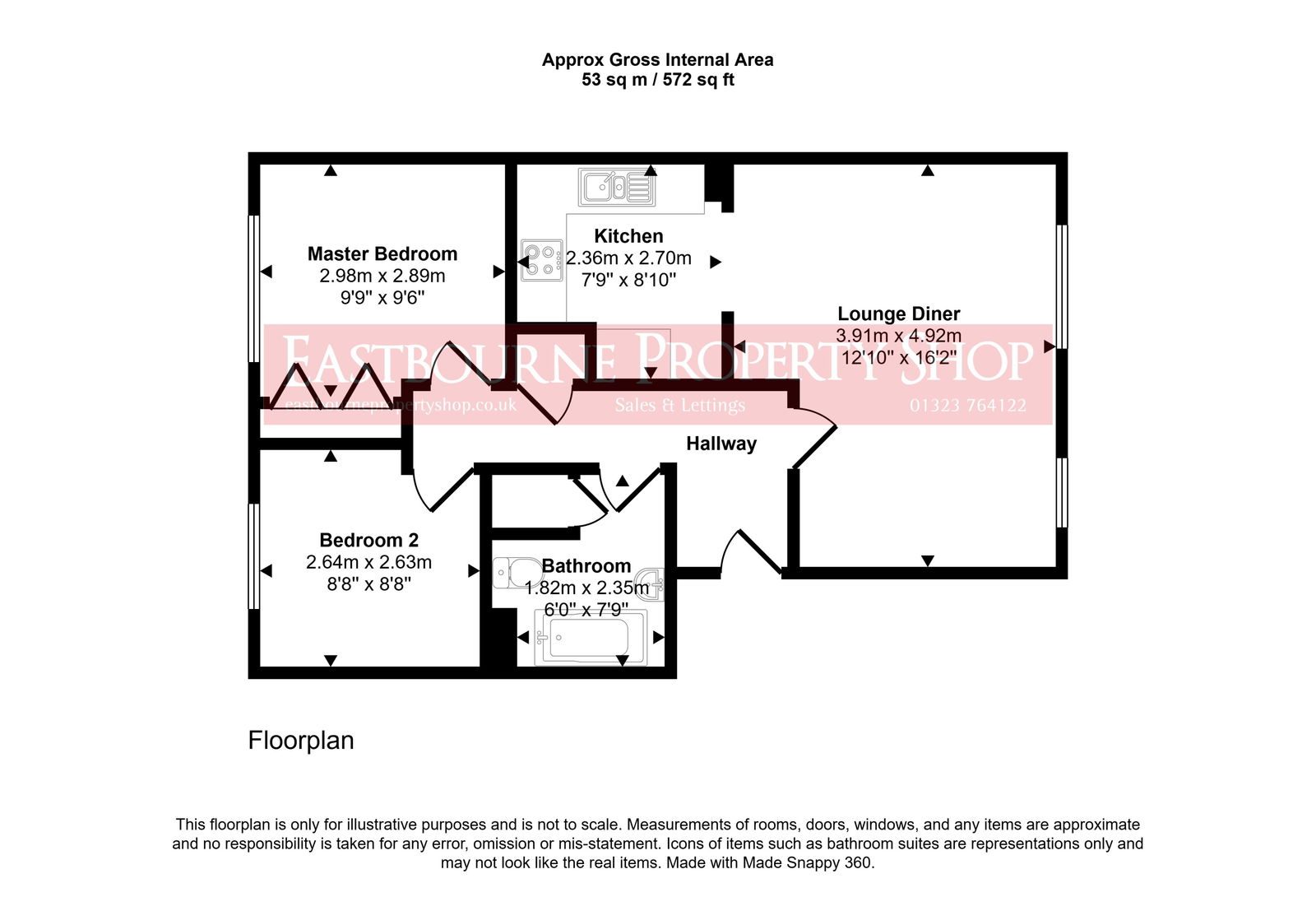 Floorplans For Falmouth Close, Eastbourne, BN23 5RW