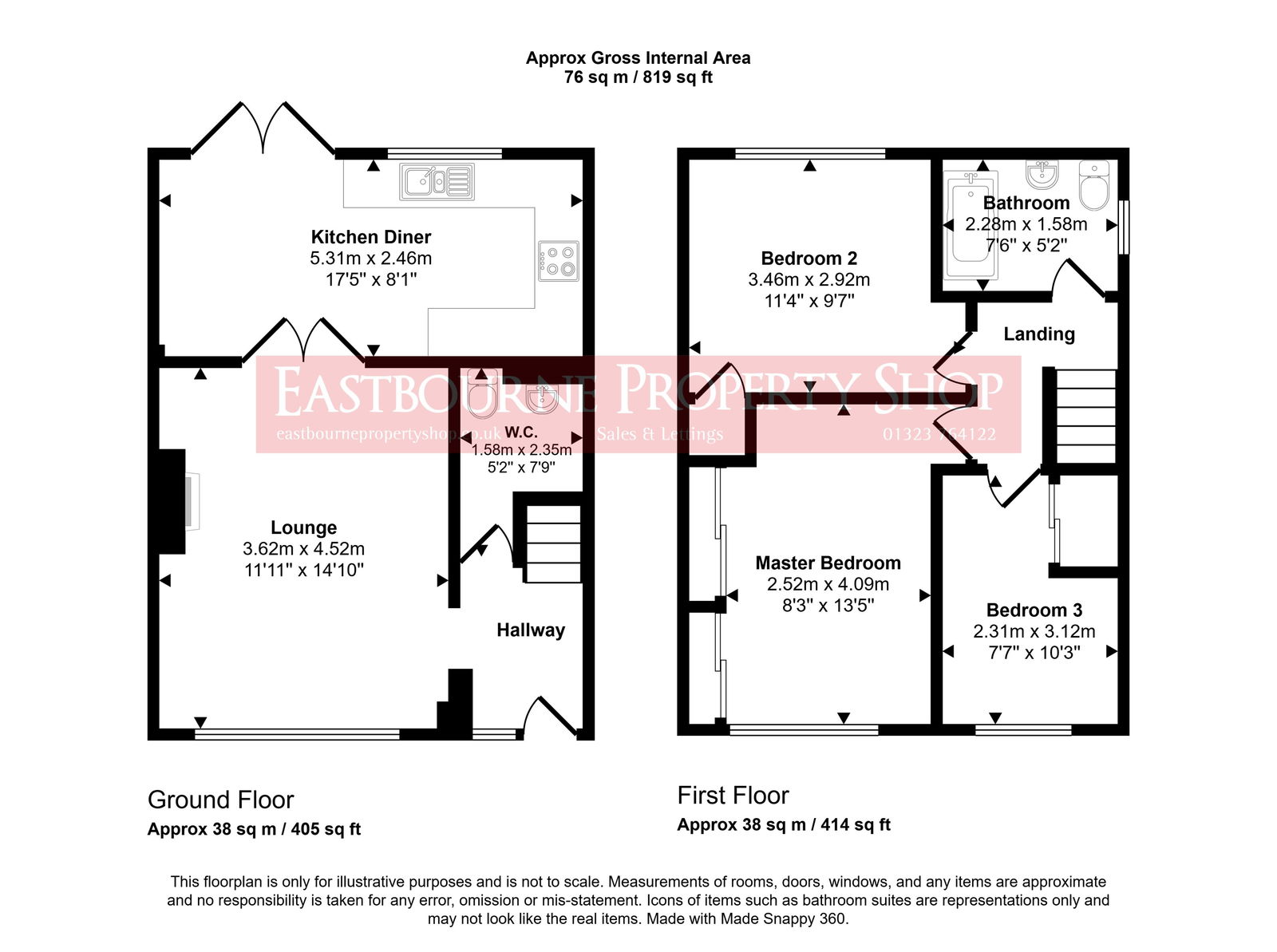 Floorplans For Midhurst Road, Eastbourne, BN22 9HW