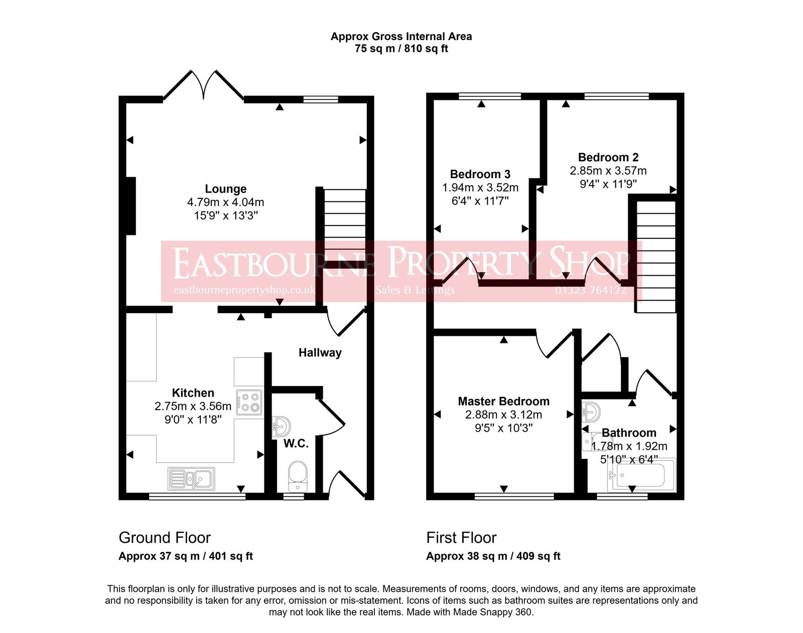 Floorplans For Chilham Close, Eastbourne, BN23 7LB