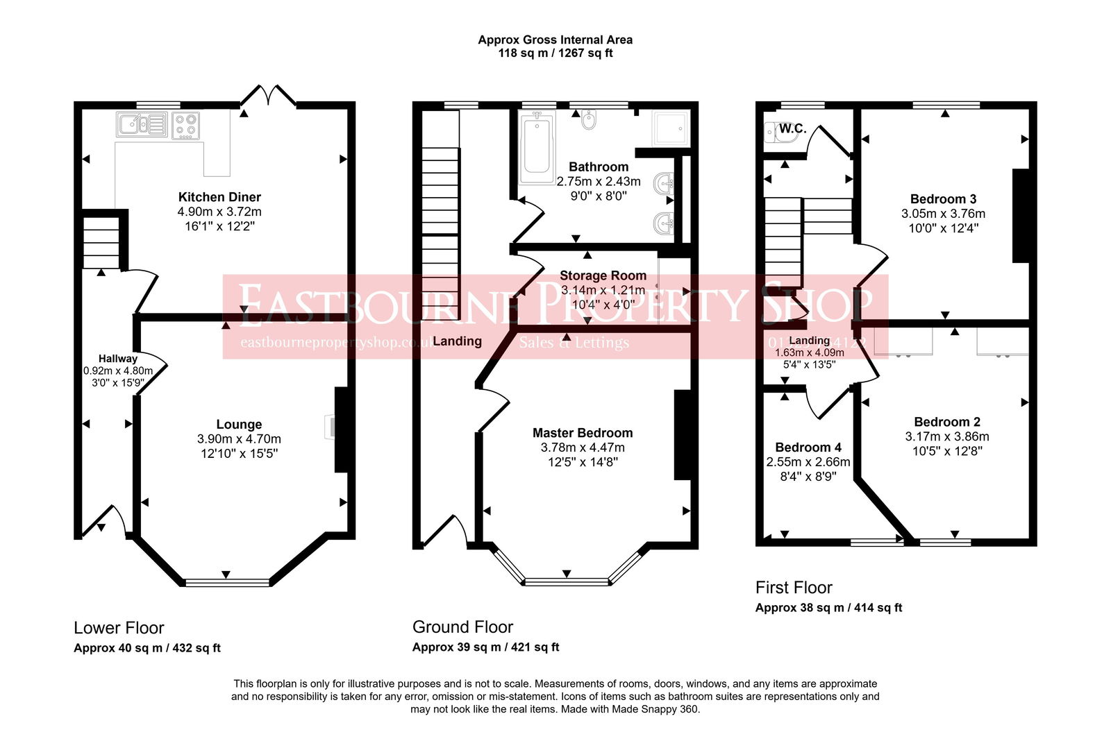 Floorplans For Wellesley Road, Eastbourne, BN21 3RJ