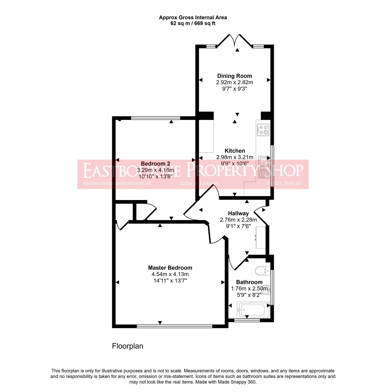 Floorplans For The Rising, Eastbourne, BN23 7TL