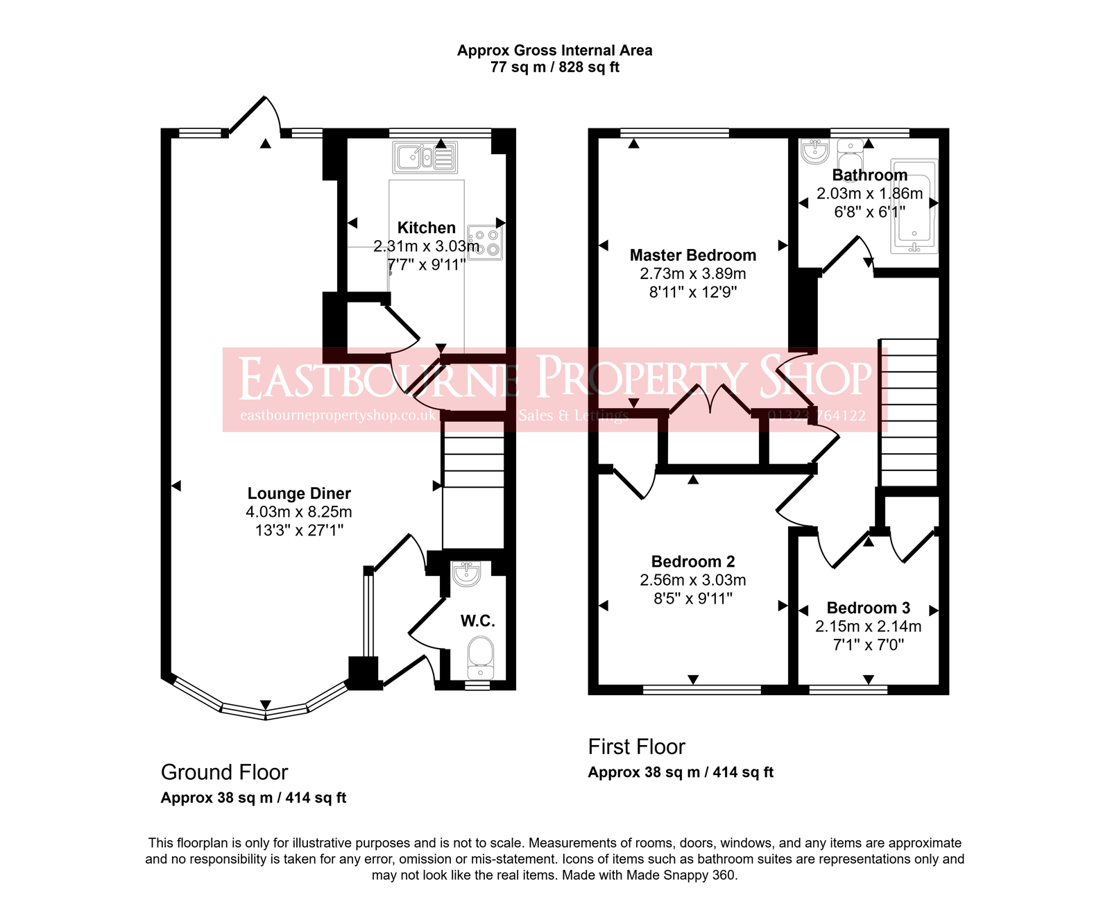 Floorplans For Roborough Close, Eastbourne, BN21 3XS