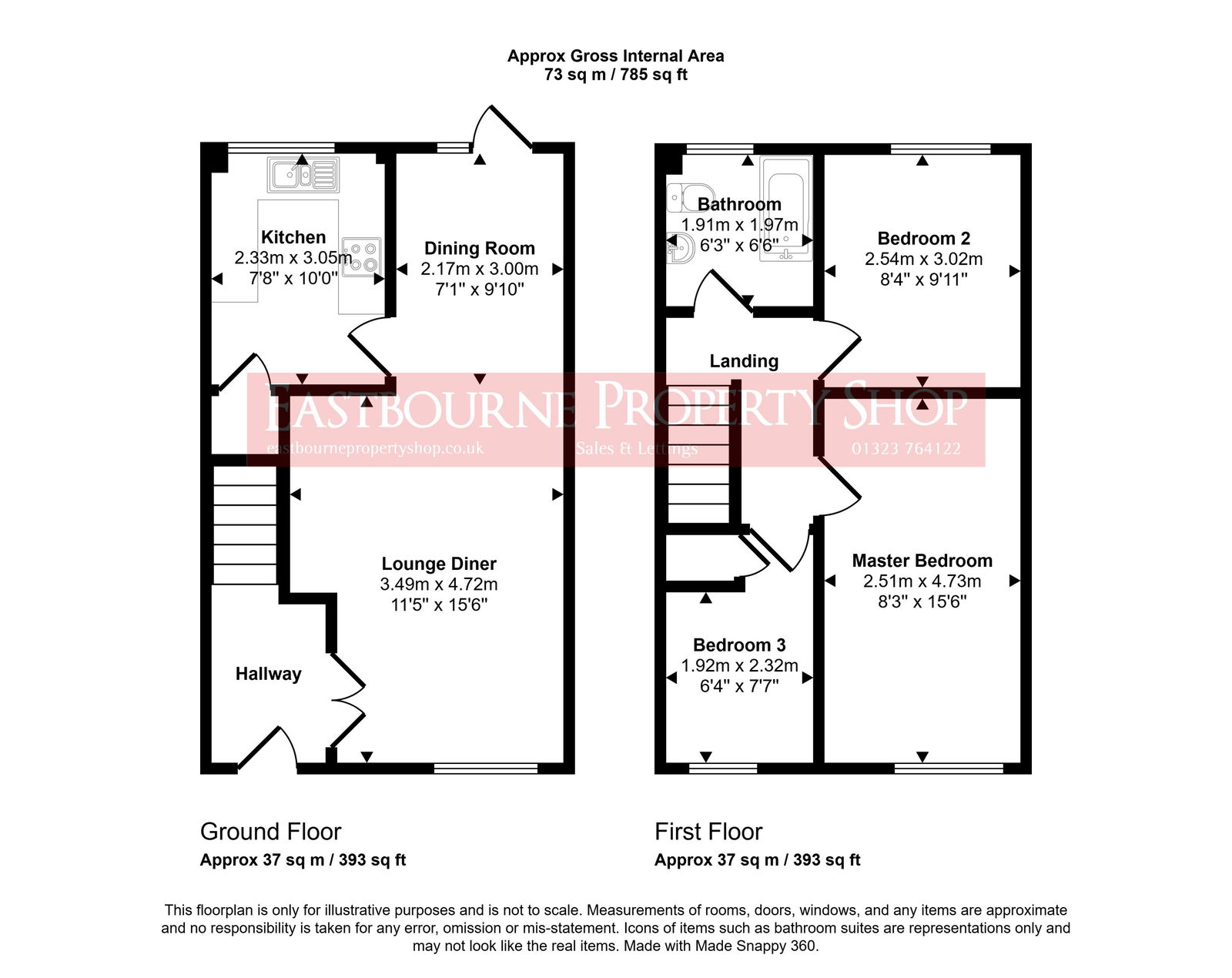 Floorplans For Snowdon Close, Eastbourne, BN23 8HZ