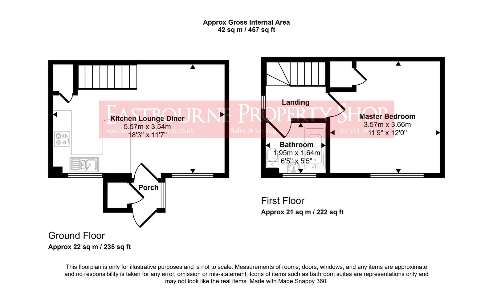 Floorplans For Snowdon Close, Eastbourne, BN23 8HW