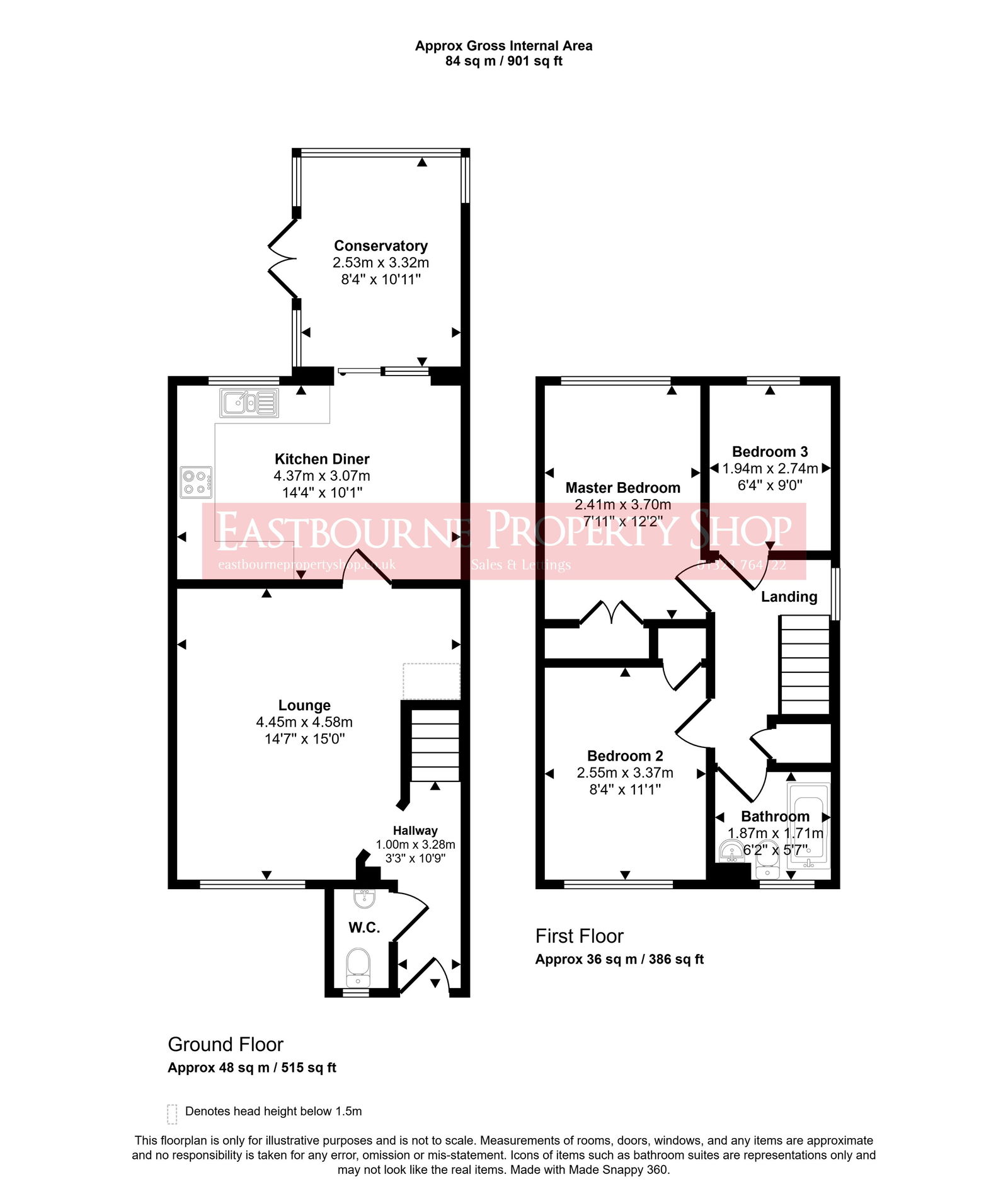 Floorplans For Eden Close, Stone Cross, Pevensey, BN24 5EX