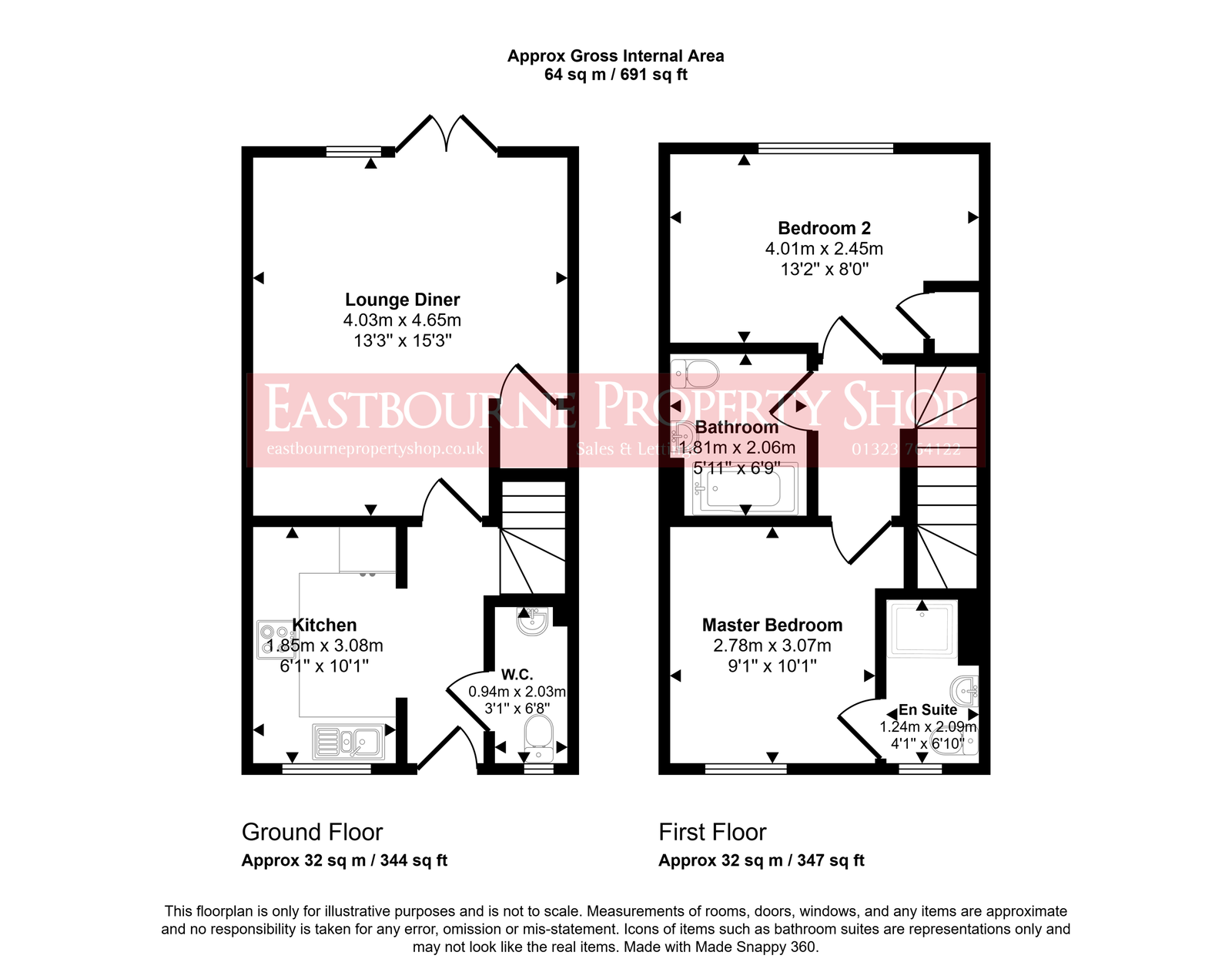 Floorplans For Meadowsweet Lane, Stone Cross, Pevensey, BN24 5GB