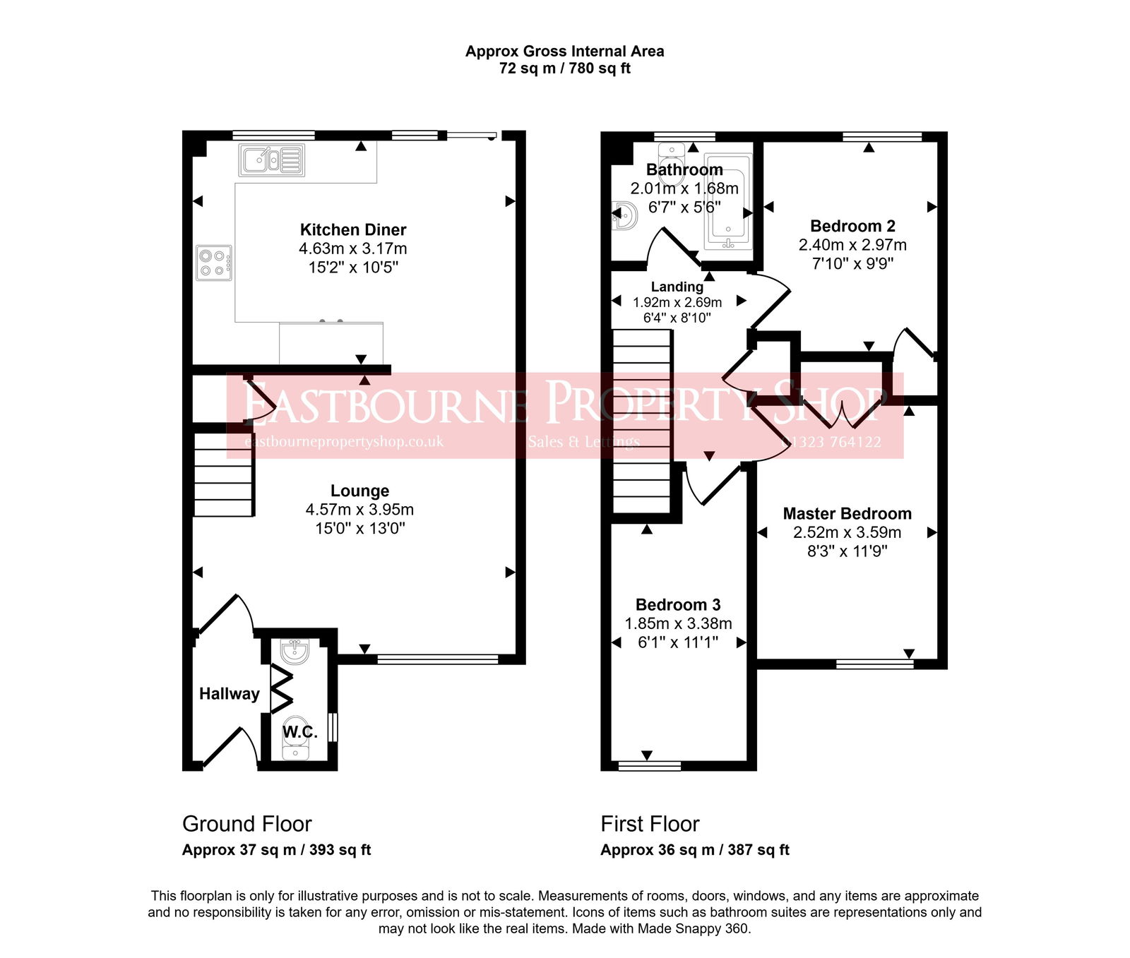 Floorplans For Brendon Close, Eastbourne, BN23 8AF