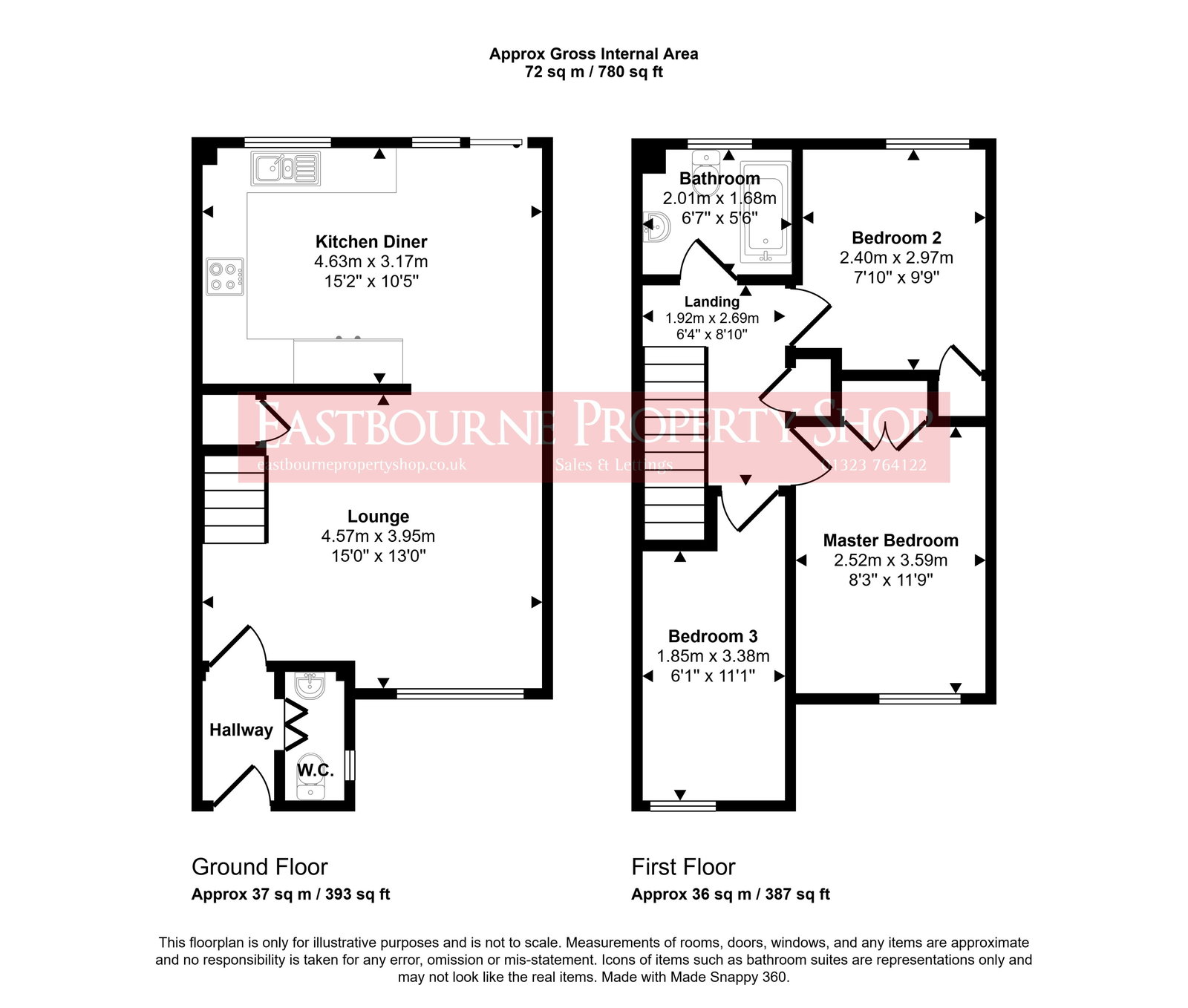 Floorplans For Brendon Close, Eastbourne, BN23 8AF
