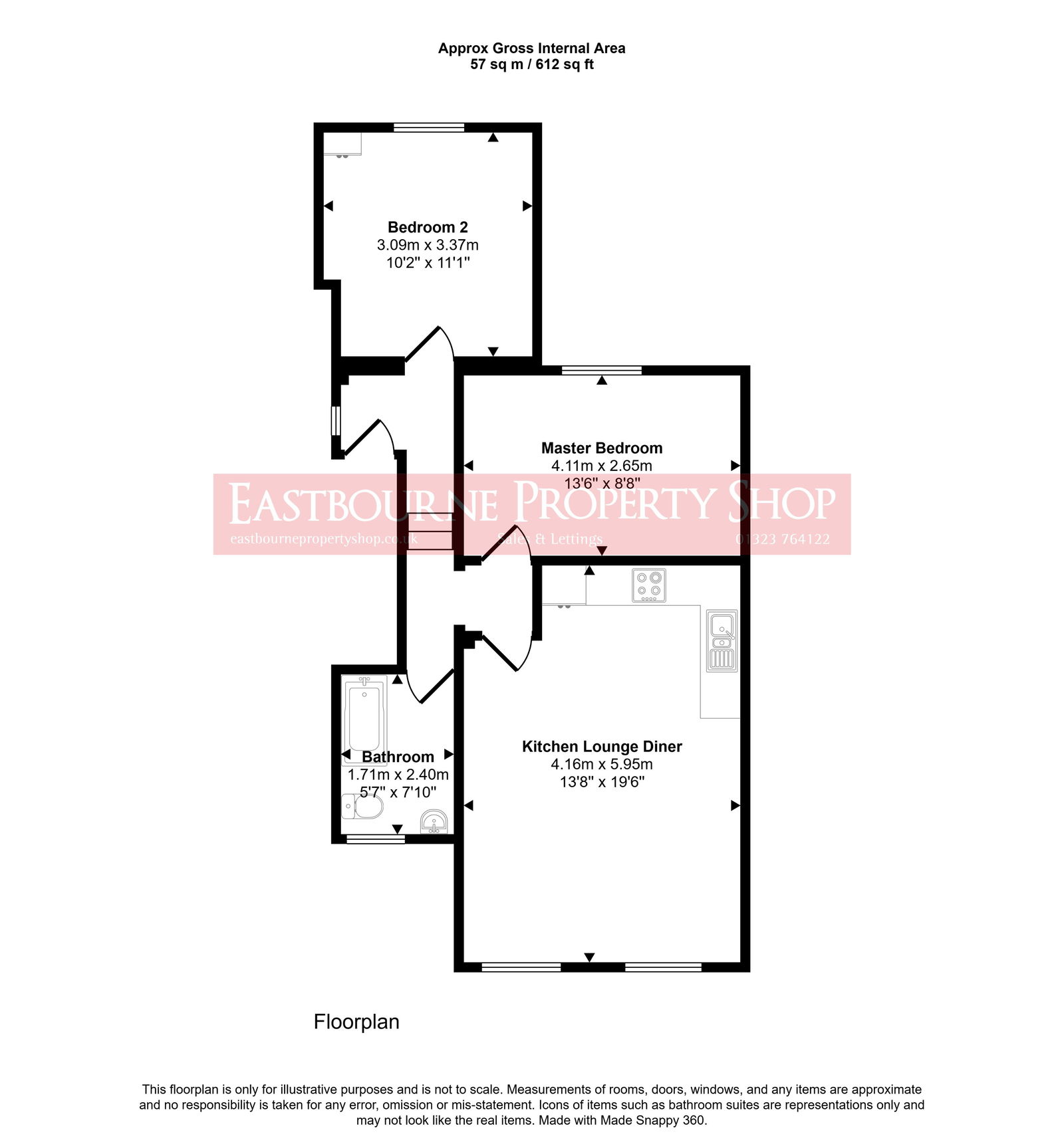 Floorplans For Pevensey Road, Eastbourne, BN22 8AD