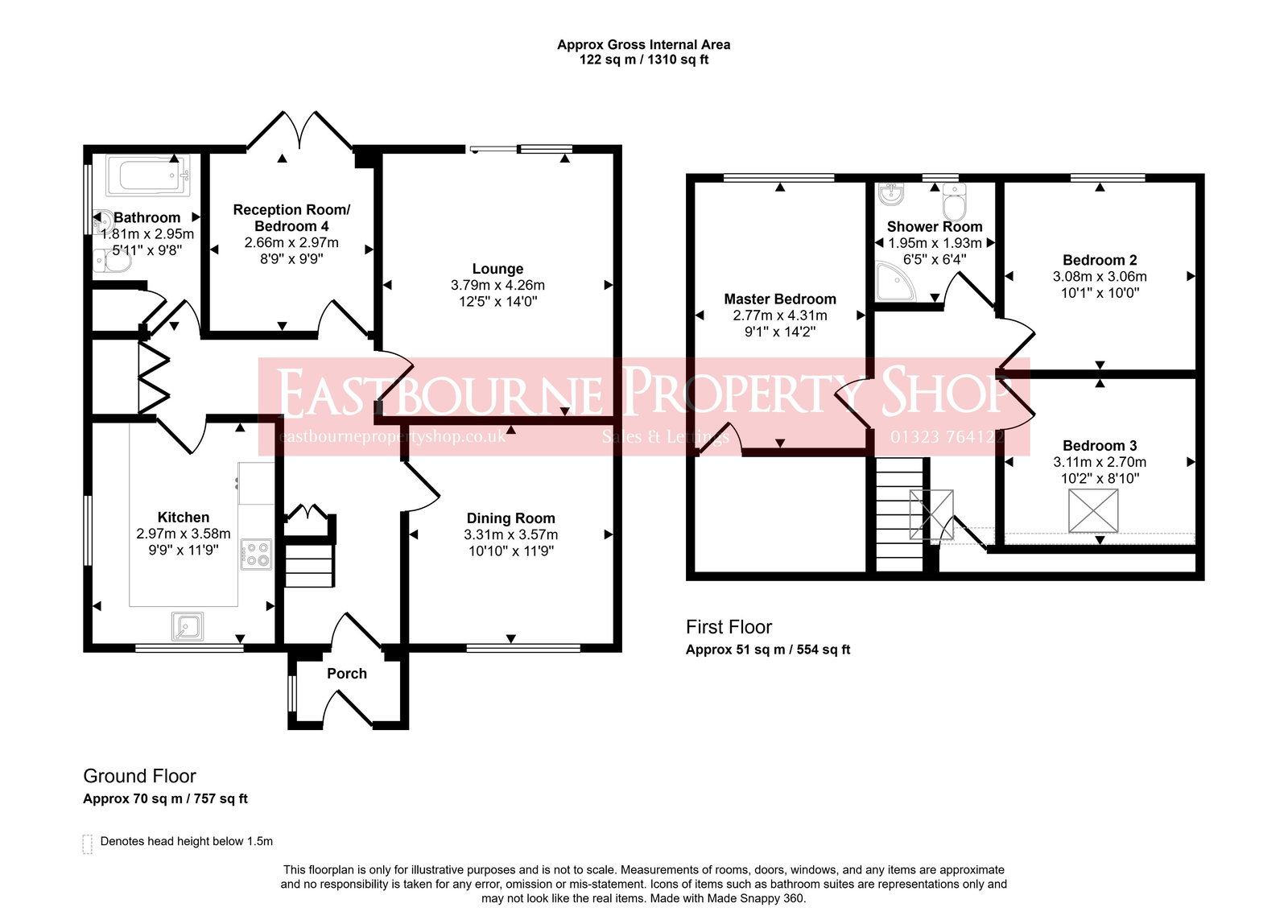 Floorplans For Rattle Road, Stone Cross, Pevensey, BN24 5DX