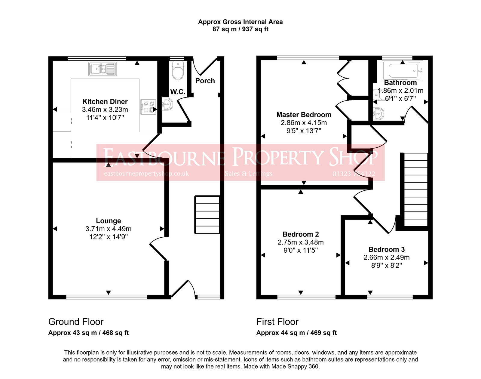 Floorplans For Hever Close, Eastbourne, BN23 7JR