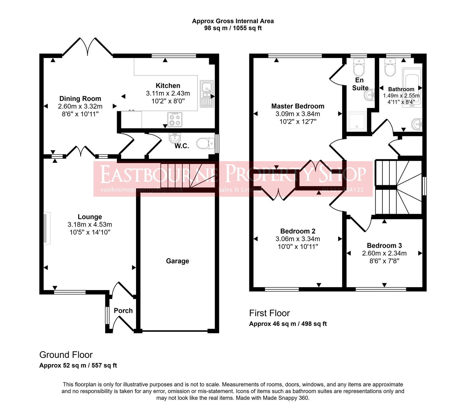 Floorplans For Grasmere Close, Eastbourne, BN23 8JE