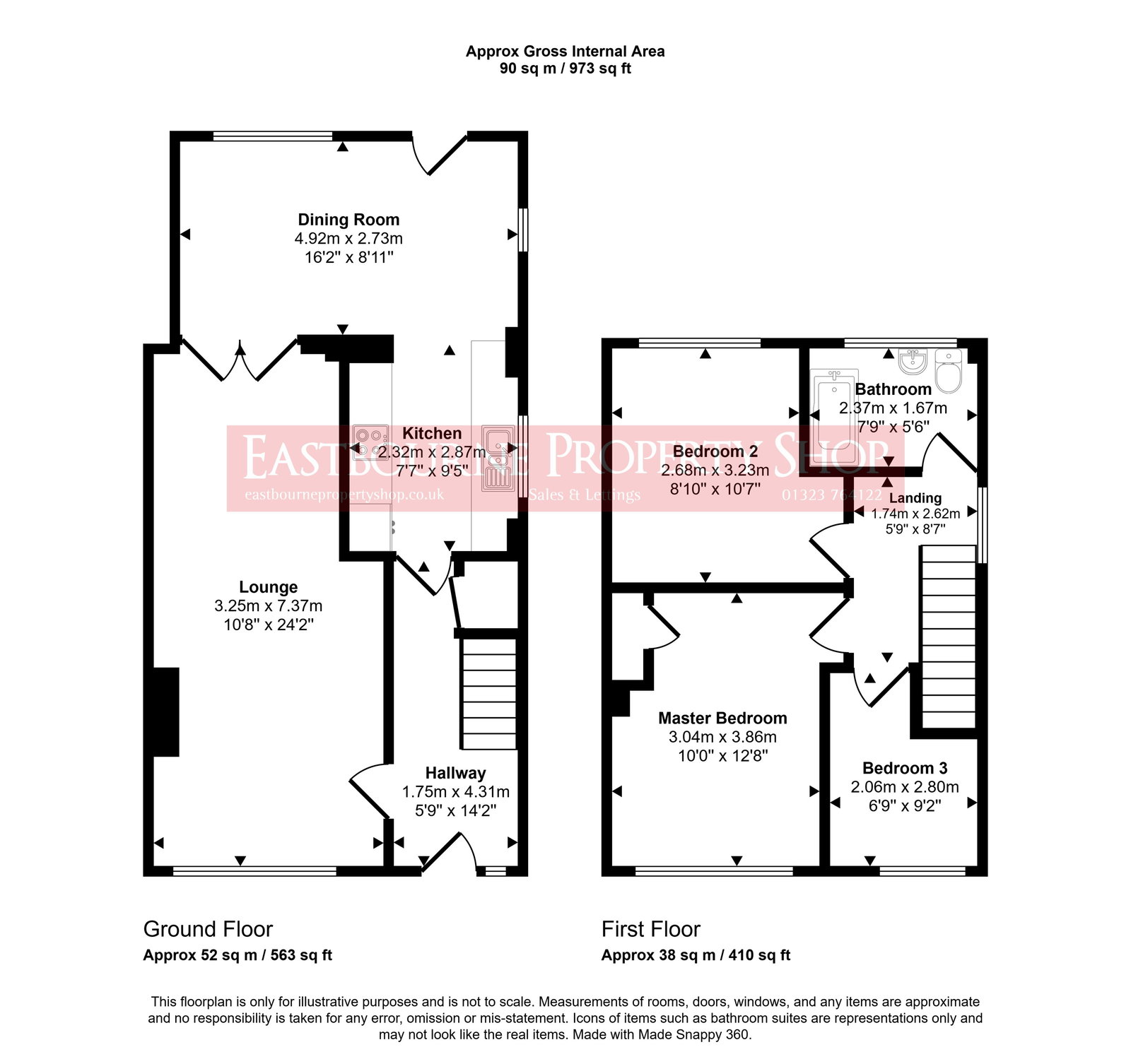 Floorplans For Seven Sisters Road, Eastbourne, BN22 0NS