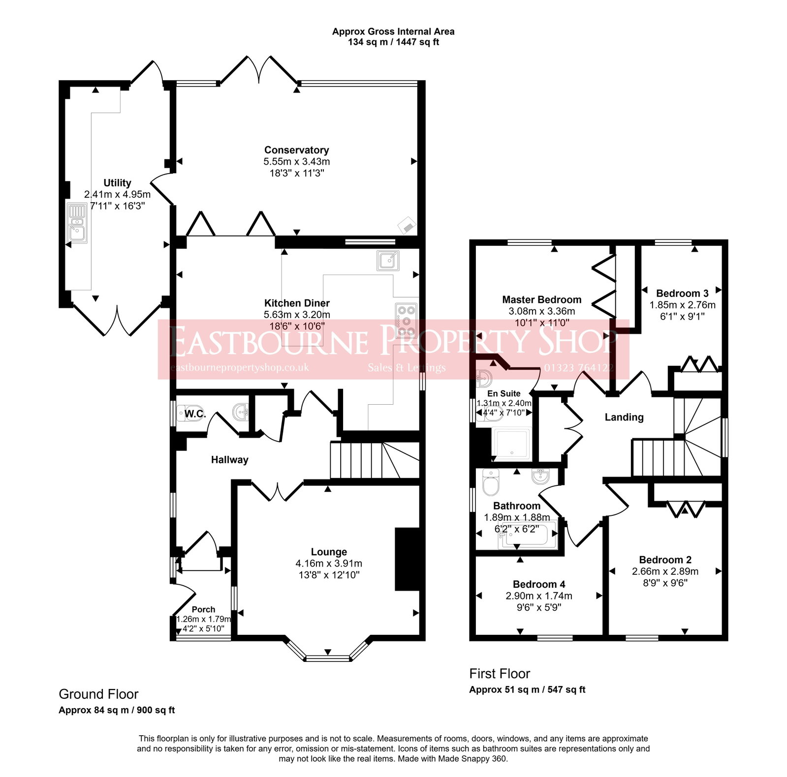 Floorplans For Chiltern Close, Eastbourne, BN23 8HD