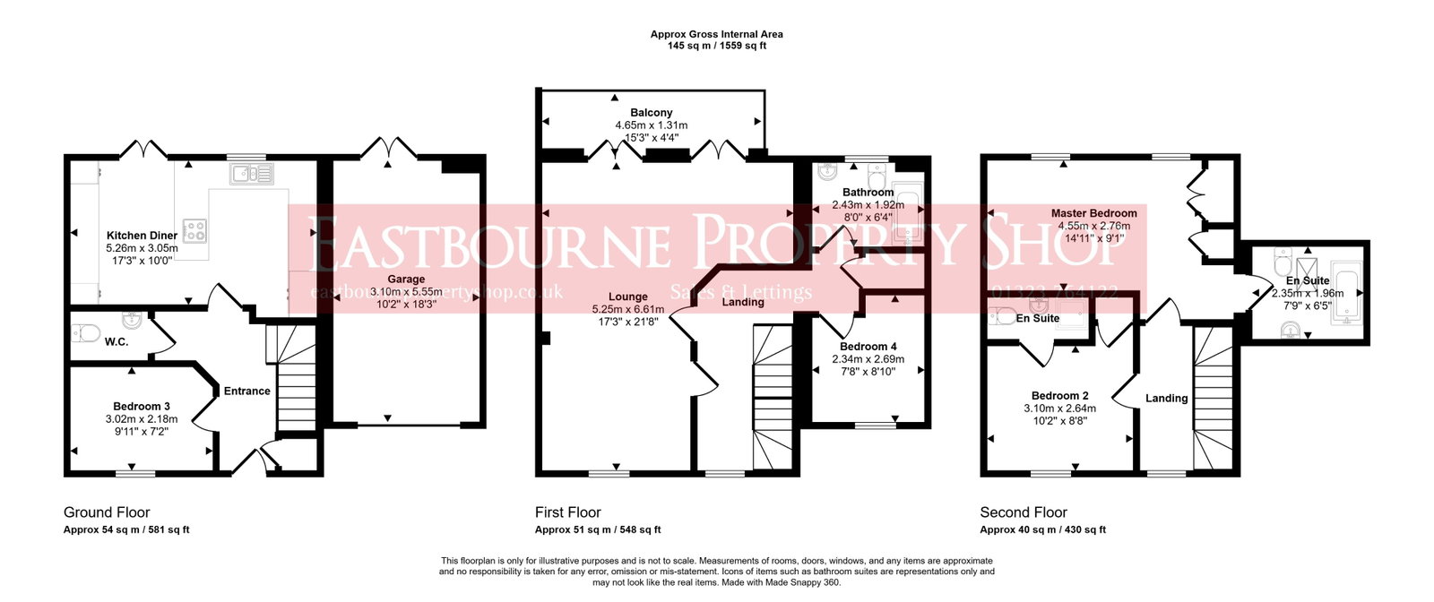 Floorplans For The Piazza, Eastbourne, BN23 5TG
