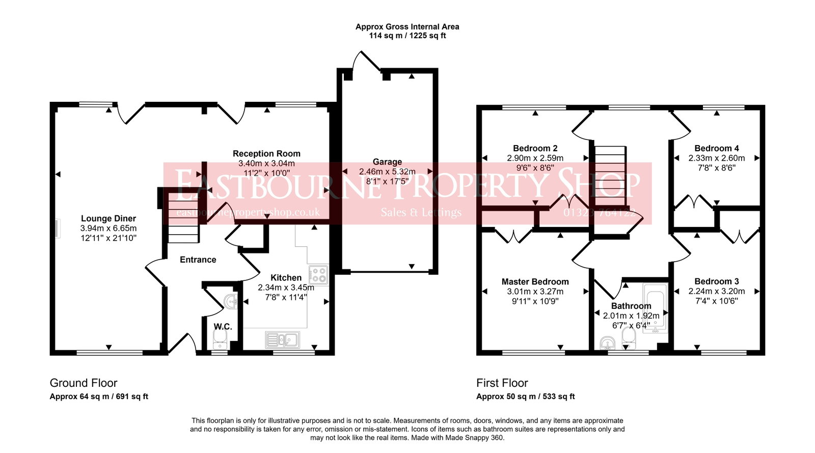 Floorplans For Marlborough Close, Eastbourne, BN23 8AN