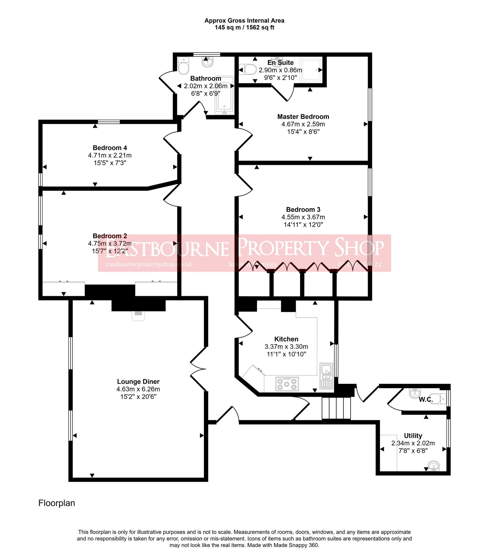 Floorplans For Hyde Gardens, Eastbourne, BN21 4PU