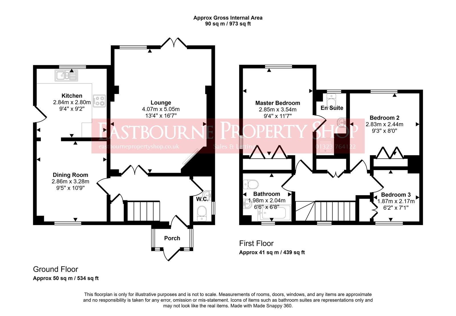 Floorplans For Chiltern Close, Eastbourne, BN23 8HD